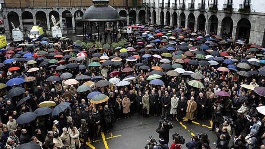 Imagen de la concentración en repulsa de ETA celebrada en Azpeitia esta semana