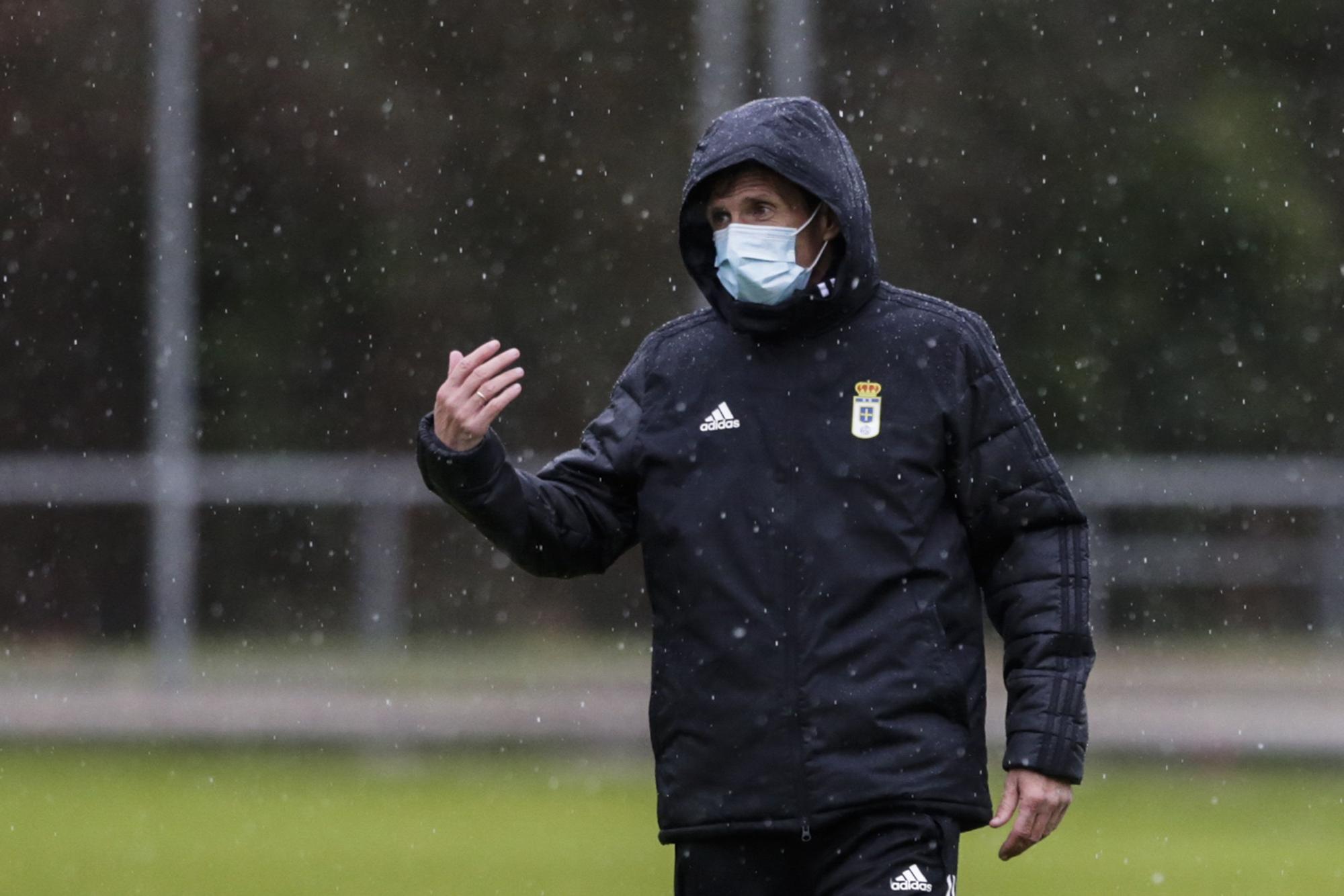 Entrenamiento del Oviedo tras empatar ante el Alcorcón