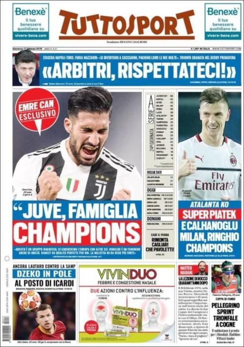 Portada TUTTOSPORT domingo 17 de febrero de 2019