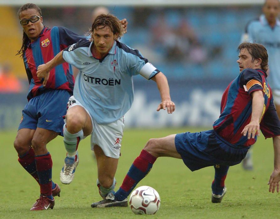 Los partidos contra el Madrid y el Barcelona fueron escenario de muchos de sus momentos estelares. En la imagen, el Zar se va de Davids y Cucu en partido de la 2003/2004,