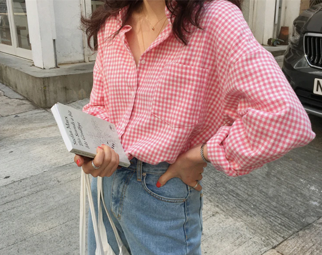 Camisa a cuadros vichy en rojo