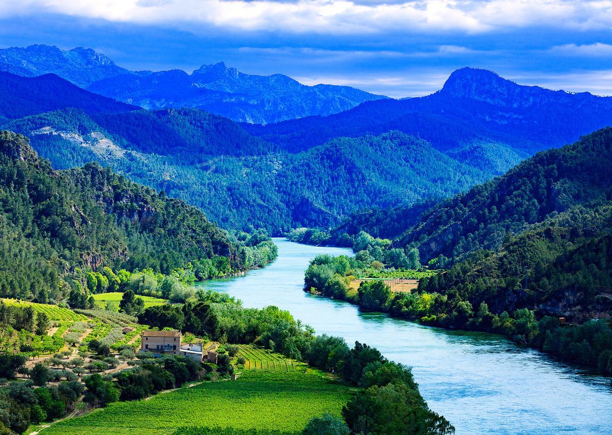 Un paisaje de suaves colinas atravesado por el Ebro