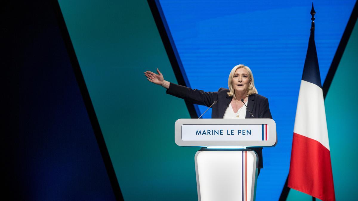 La líder de Agrupación Nacional, Marine Le Pen.