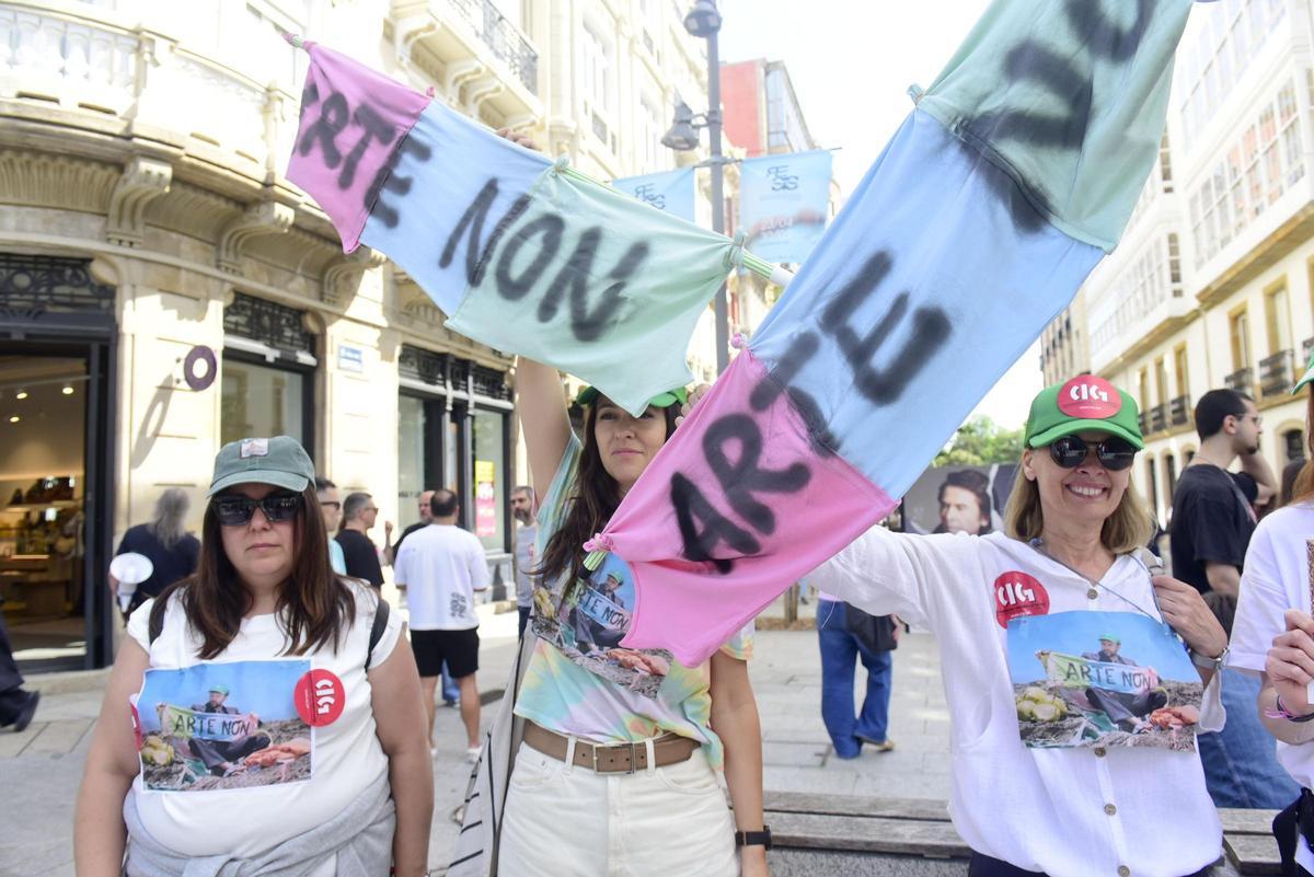 Protesta de trabajadoras del textil.