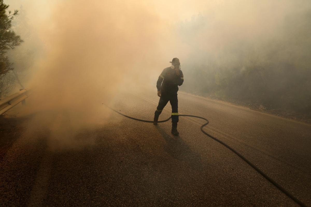 Wildfire in Greeces Attica region