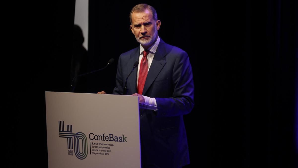 Rey Felipe VI en el 40 aniversario de Confebask