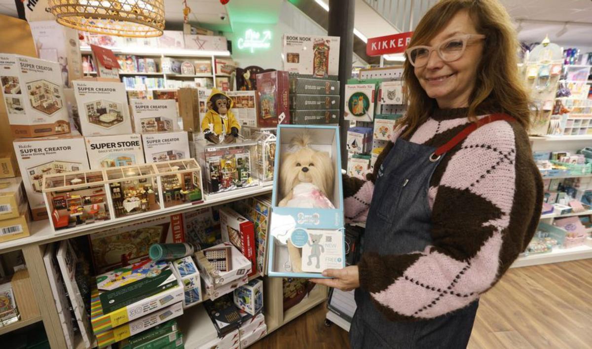 Susana Sánchez, junto a maquetas, en su negocio de Avilés.