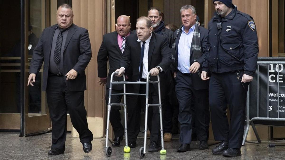 Harvey Weinstein a su llegada al tribunal de Nueva York