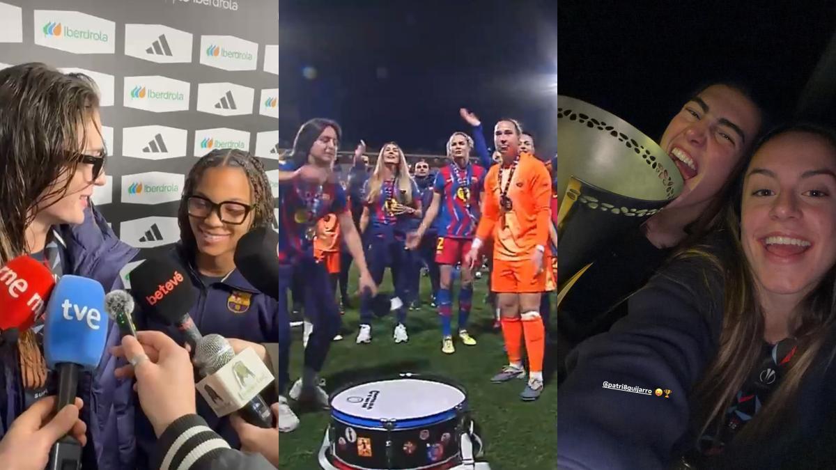 Las diversas celebraciones del FC Barcelona después de ganar la Supercopa de España