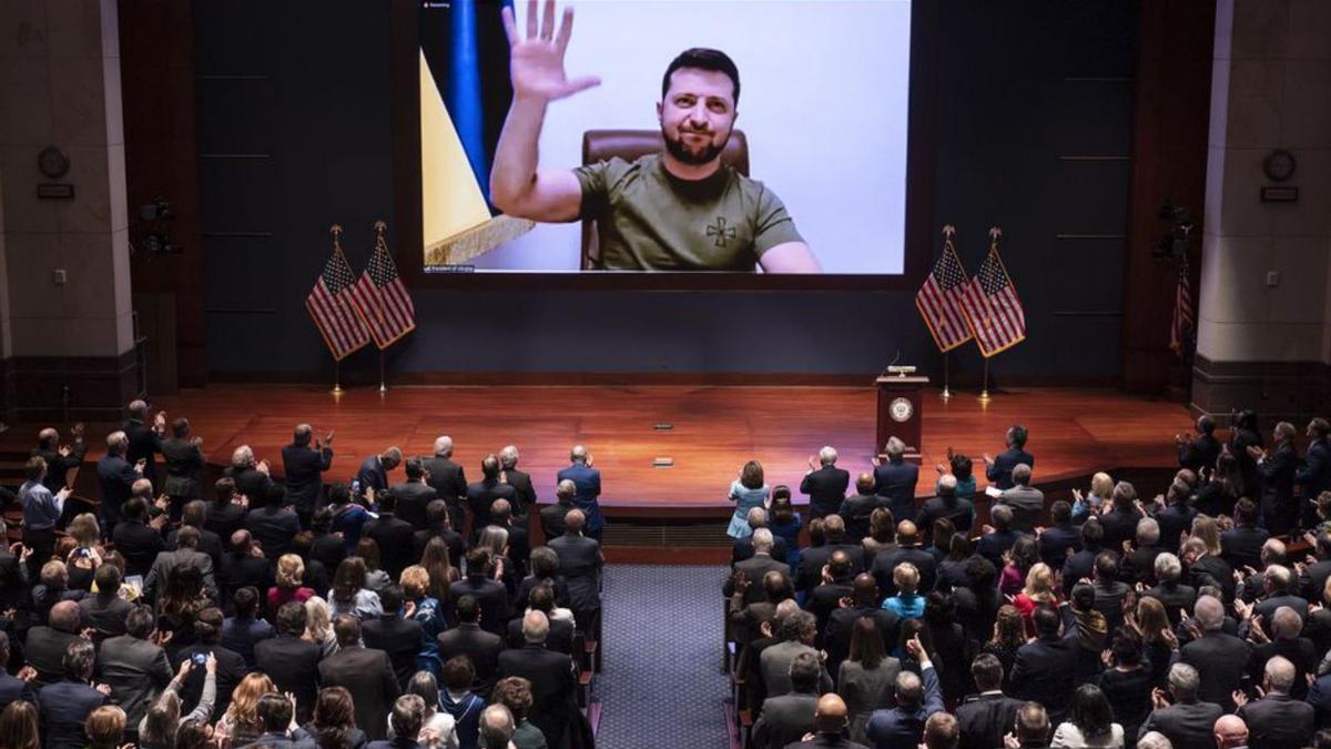 El president ucraïnès s’adreça als congressistes dels EUA