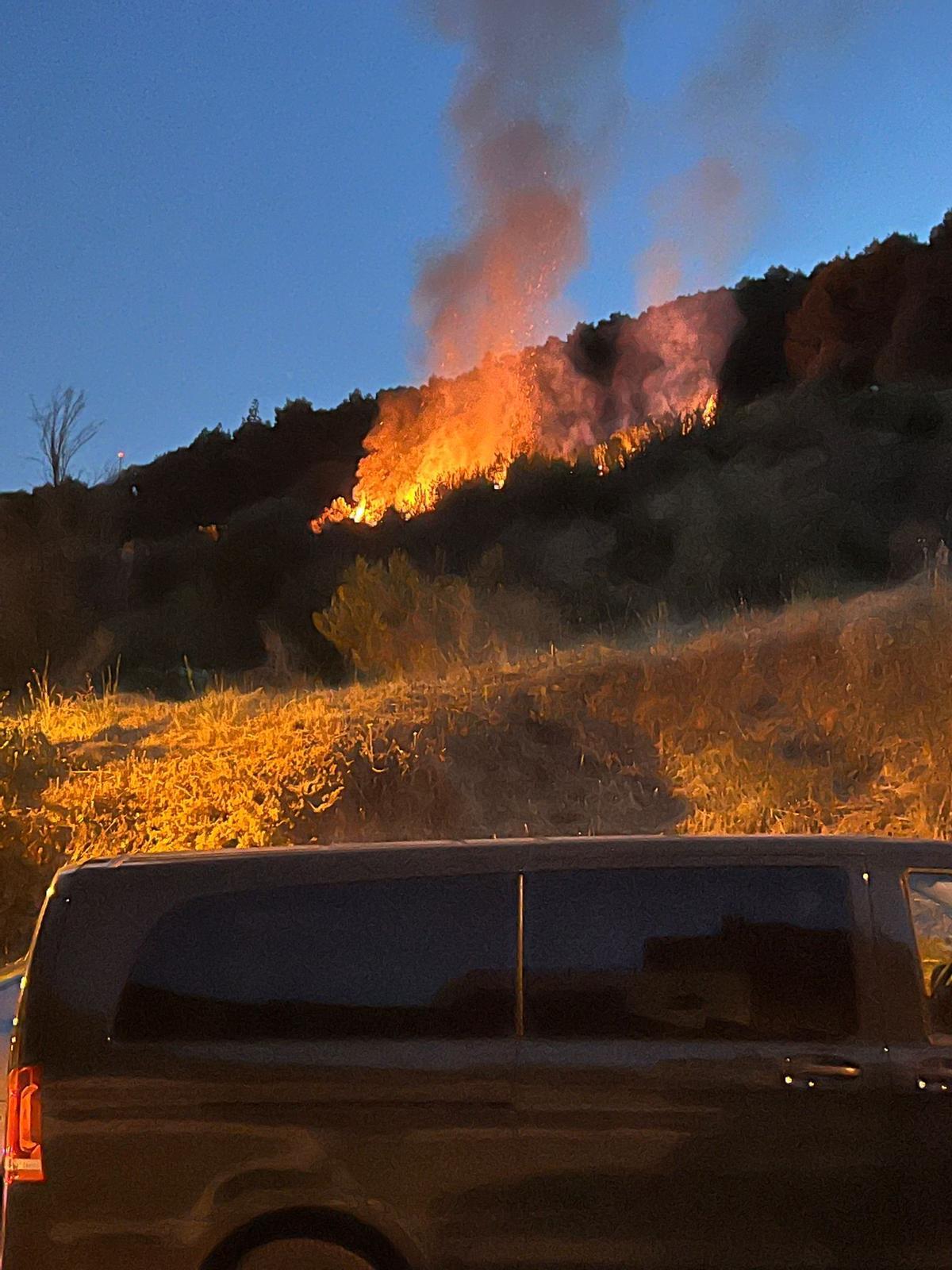 Incendio en Collserola la noche del martes, día de Sant Joan, presuntamente causado por petardos