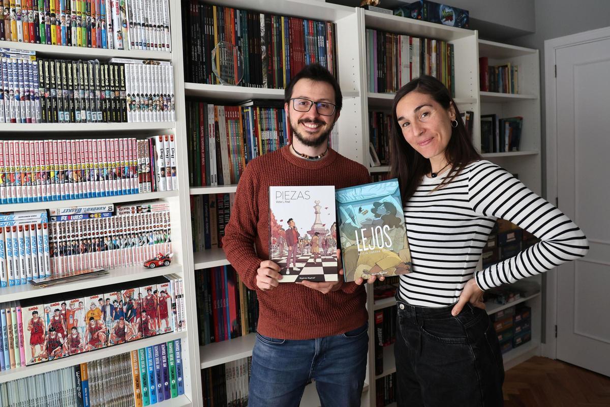 Vigo. Alicia Jaraba y Víctor L Pinel autores de comics.