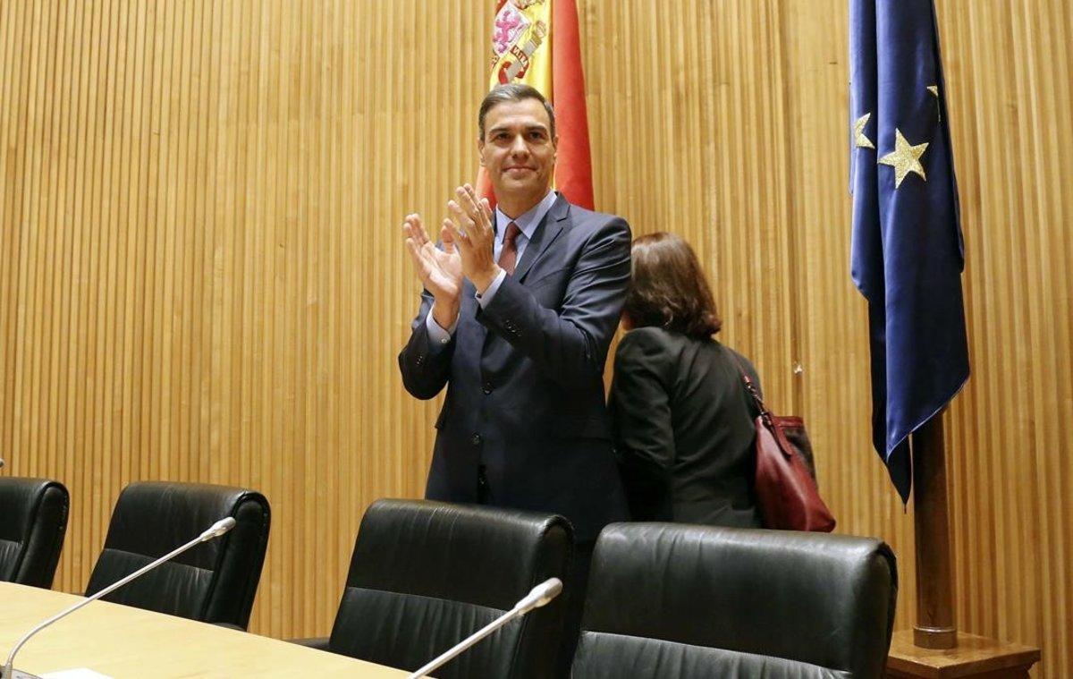 Pedro Sánchez, antes de la constitución de la cámara baja.