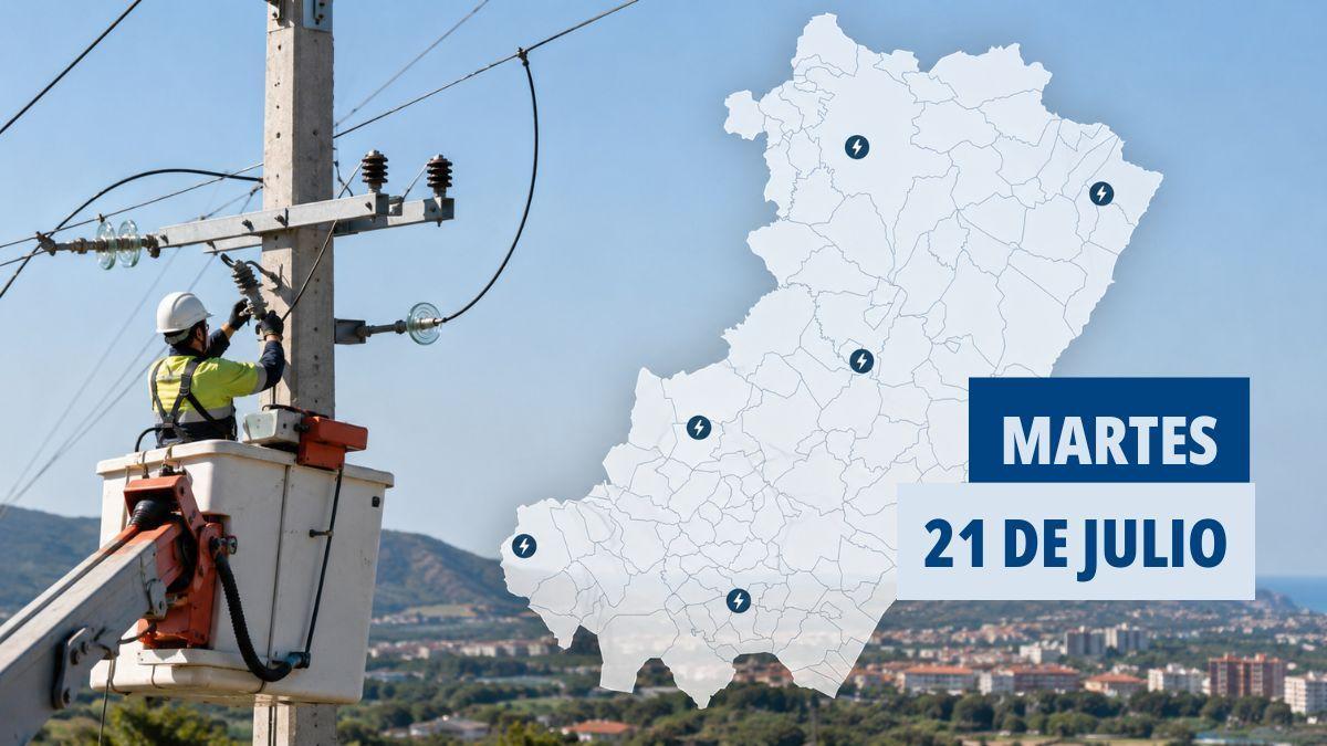 Los cortes de luz esperados para el próximo martes 21.