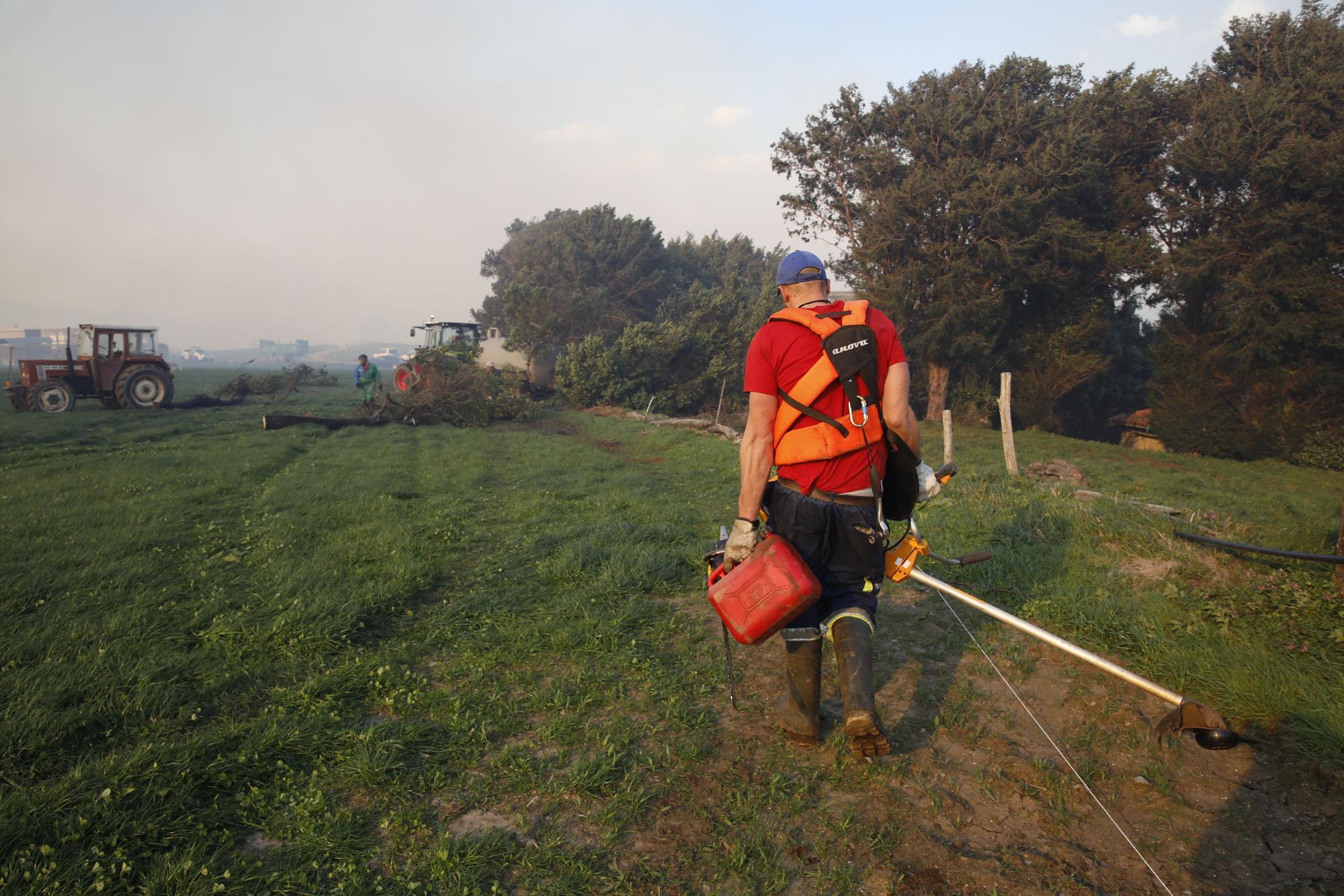 Las imágenes del preocupante incendio en Tineo