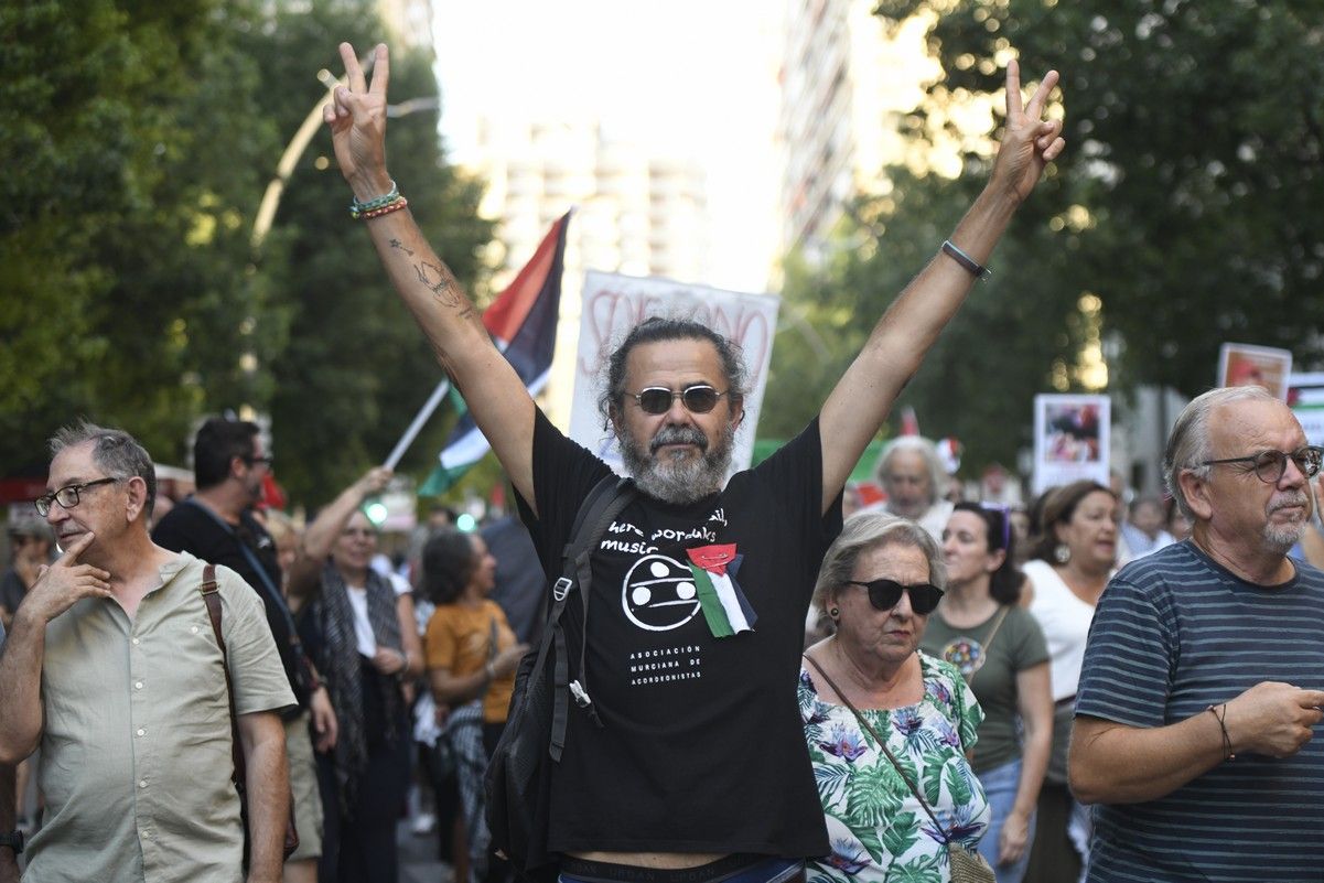 La manifestación de Murcia a favor de Gaza, en imágenes