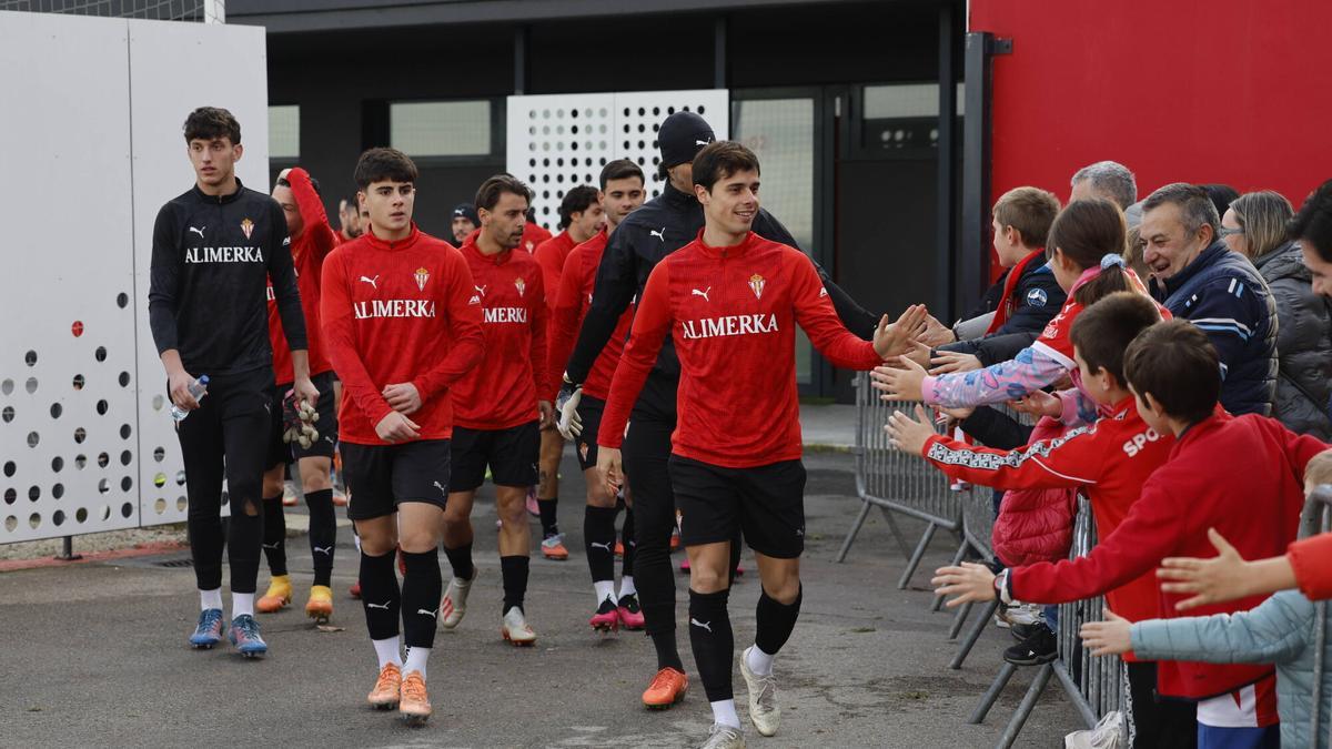 Entrenamiento del Sporting tras la vuelta de Navidad.