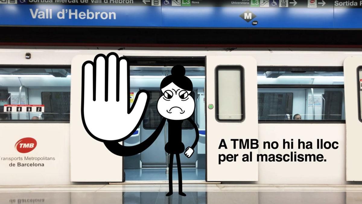 Campaña municipal contra las actitudes machistas en el transporte público del Ayuntamiento de Barcelona y Transports Metropolitans de Barcelona (TMB). 