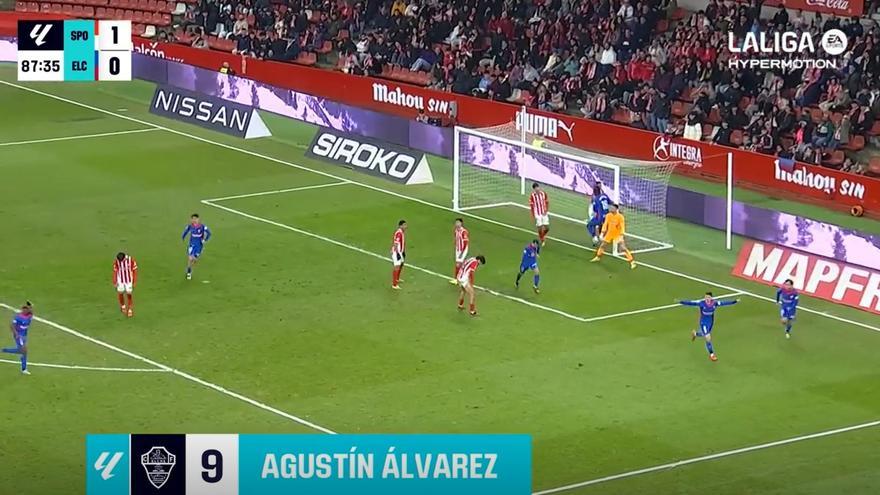 El 1-1 del Elche en el Sporting 1-1 Elche de la jornada 23 de LaLiga ...
