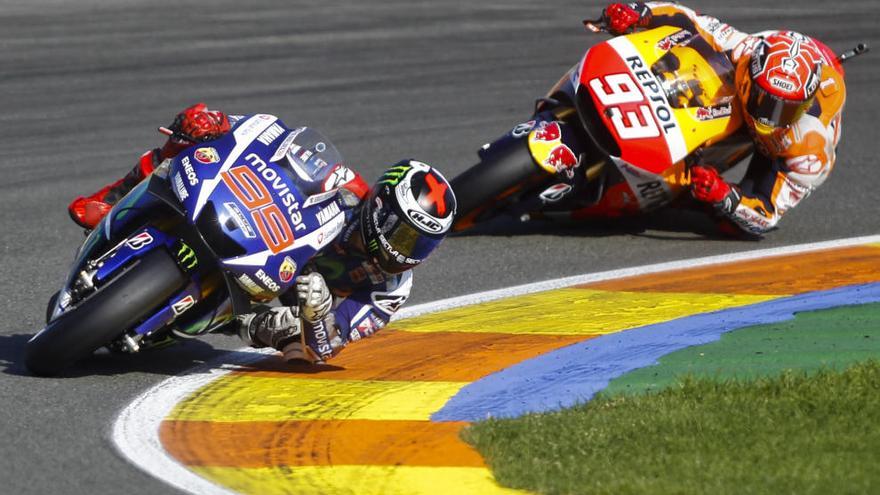 Lorenzo y Márquez, en el gran premio de 2015.