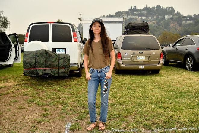 Chloé Zhao durante la premiére de 'Nomadland'