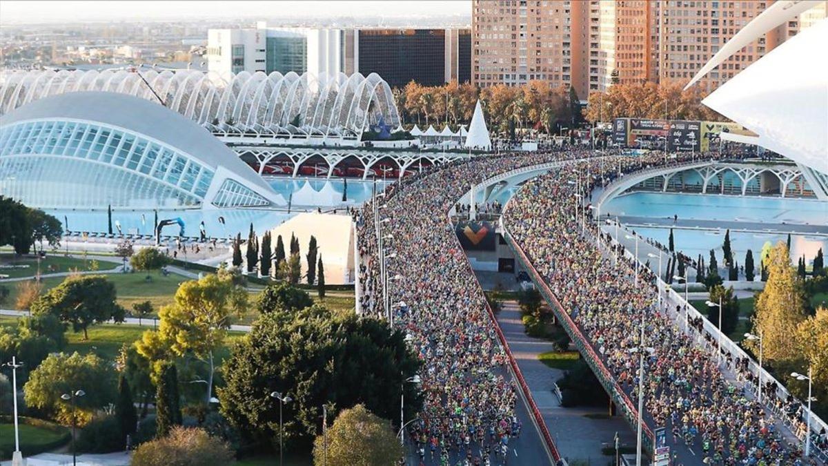 Imagen aérea de la maratón valenciana
