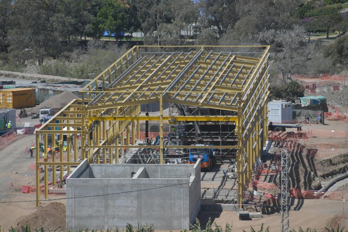 Imagen de archivo de la construcción de la desaladora del Salto de Chira en Santa Águeda.