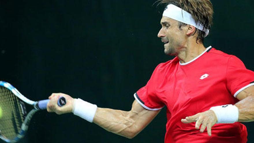 David Ferrer, durante su partido contra Ramkumar Ramanathan