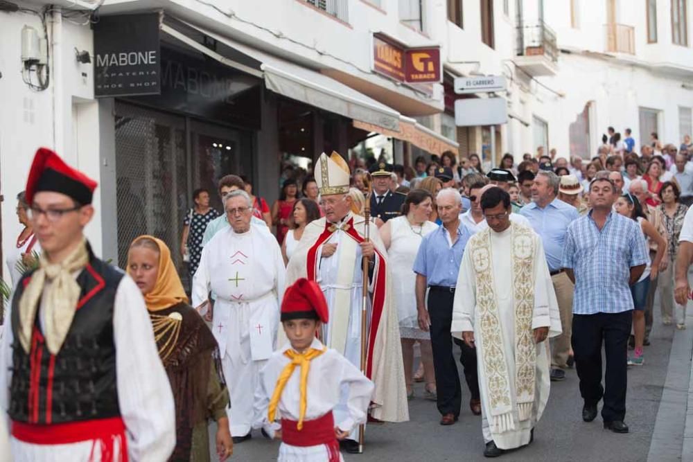 La procesión de la Virgen del Carmen de Sant Antoni congregó a menos público del habitual