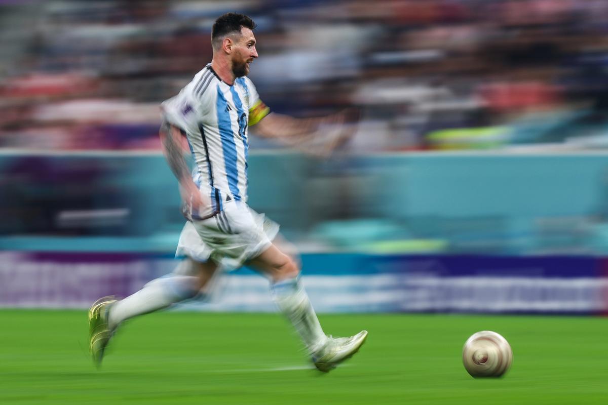 Leo Messi en el encuentro contra Croacia.