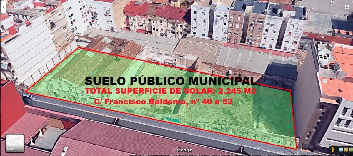 Solar propuesto por los vecinos del Cabanyal para desarrollar un futuro ambulatorio