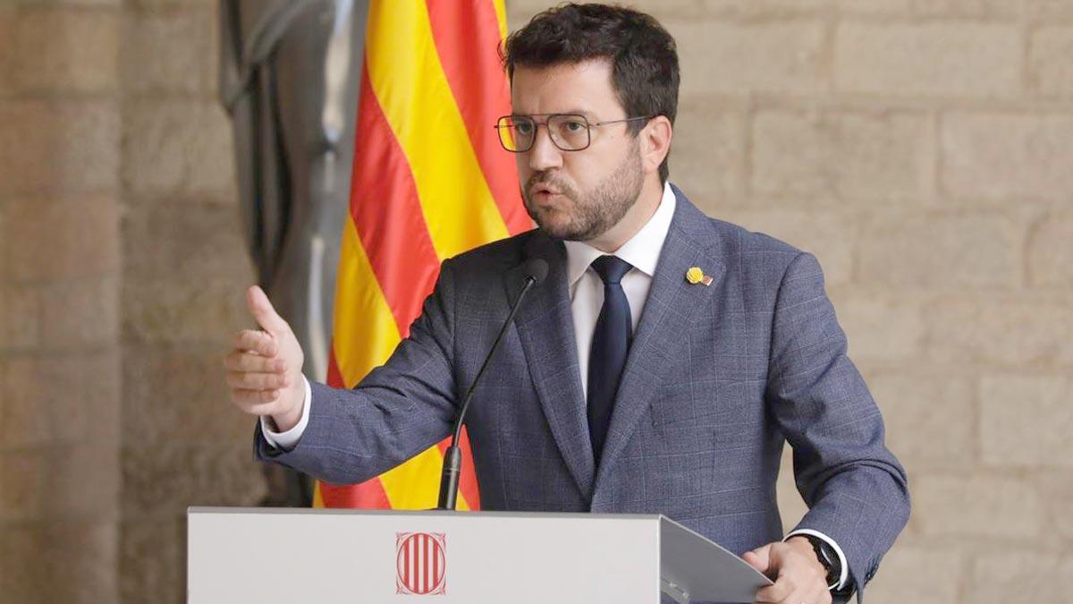 Pere Aragonès, en su comparecencia en la Generalitat.