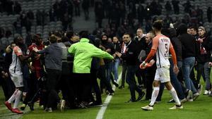 marcosl42468994 lille s supporters invade the pitch  at the end of the frenc180312181806