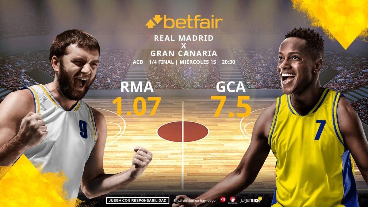 Real Madrid Baloncesto vs. CB Gran Canaria: horario, TV, estadísticas, cuadro y pronósticos