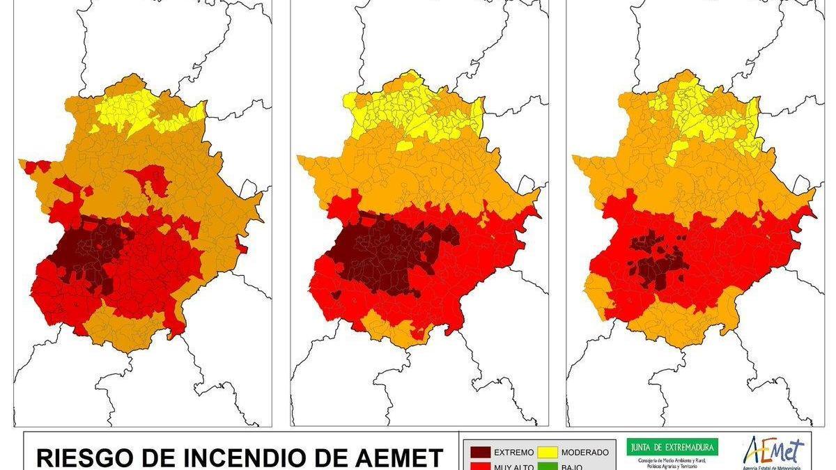 Los incendios de Cabeza Buey y Peñalsordo evolucionan favorablemente