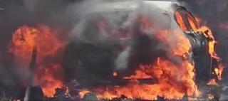 El accidente de un coche de rally provoca un incendio en Ibiza