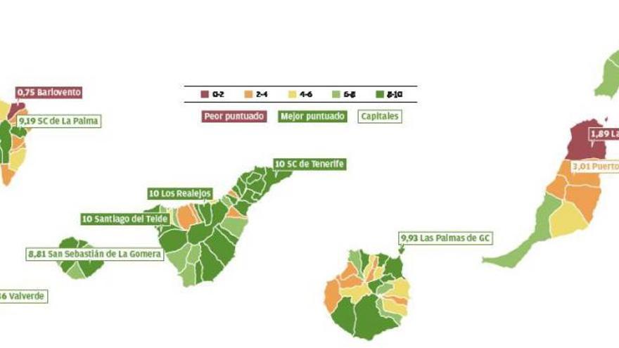 Once de 52 consistorios suspenden en transparencia en Tenerife y Gran Canaria