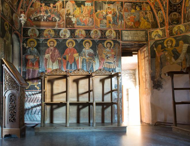 Interior del monasterio de Santa Trinidad de Meteora