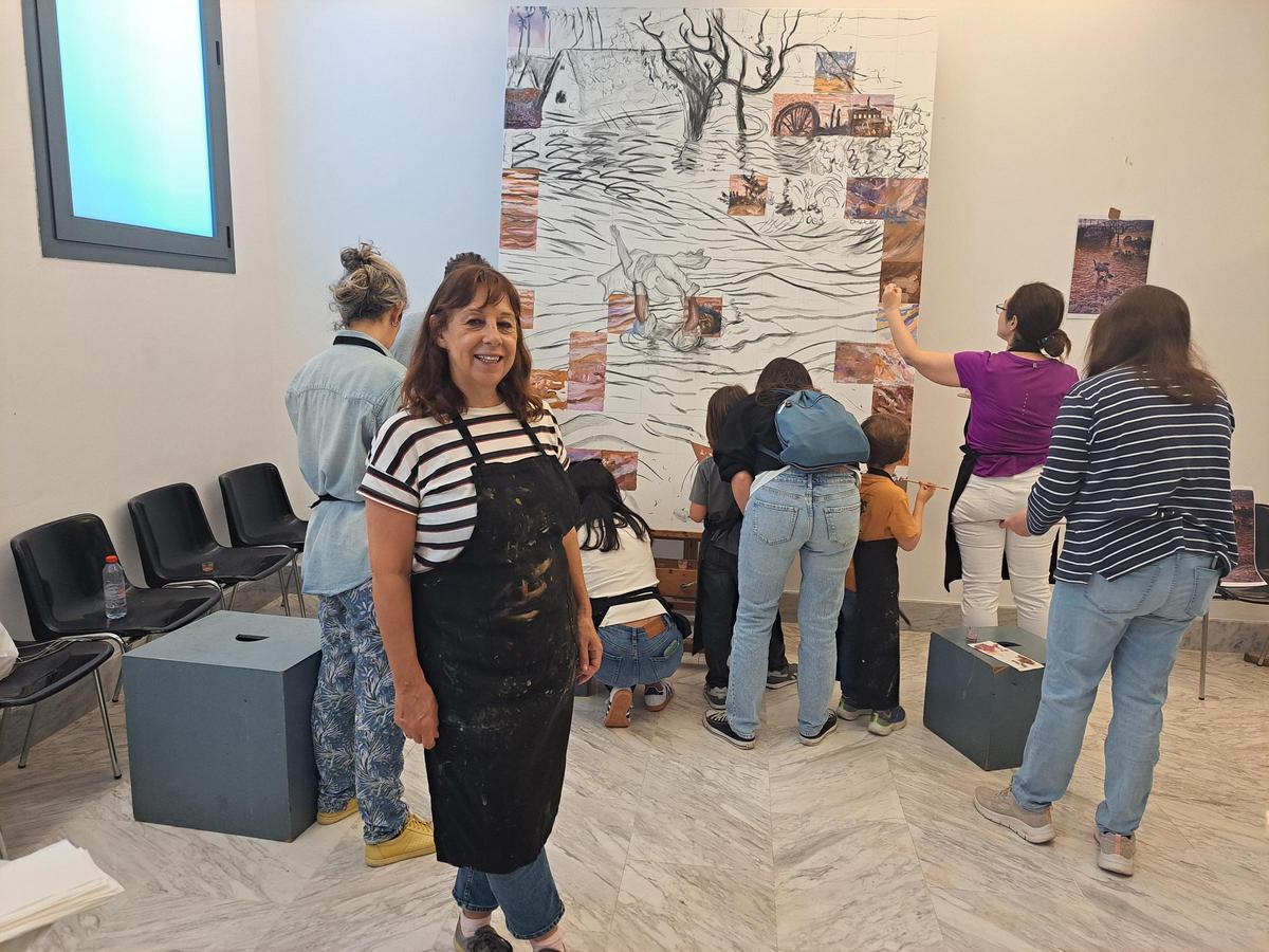 Taller de pintura colectiva con Tina McCallan.