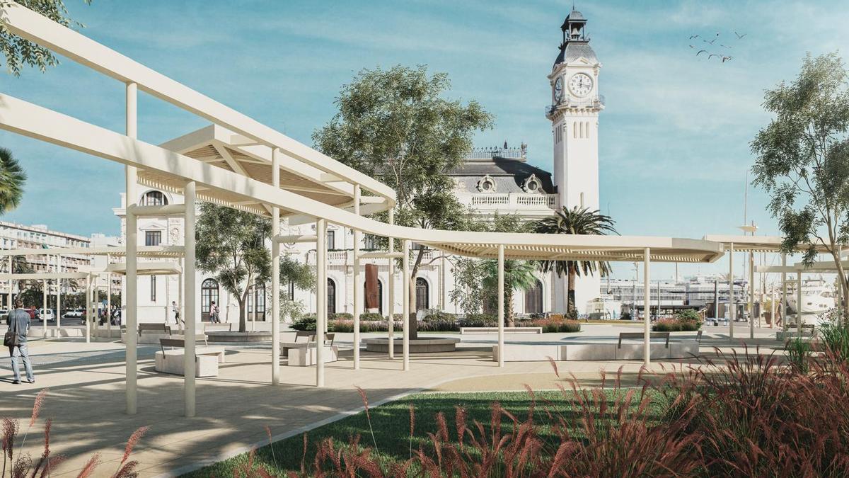 Figuración del entorno del Edificio del Reloj