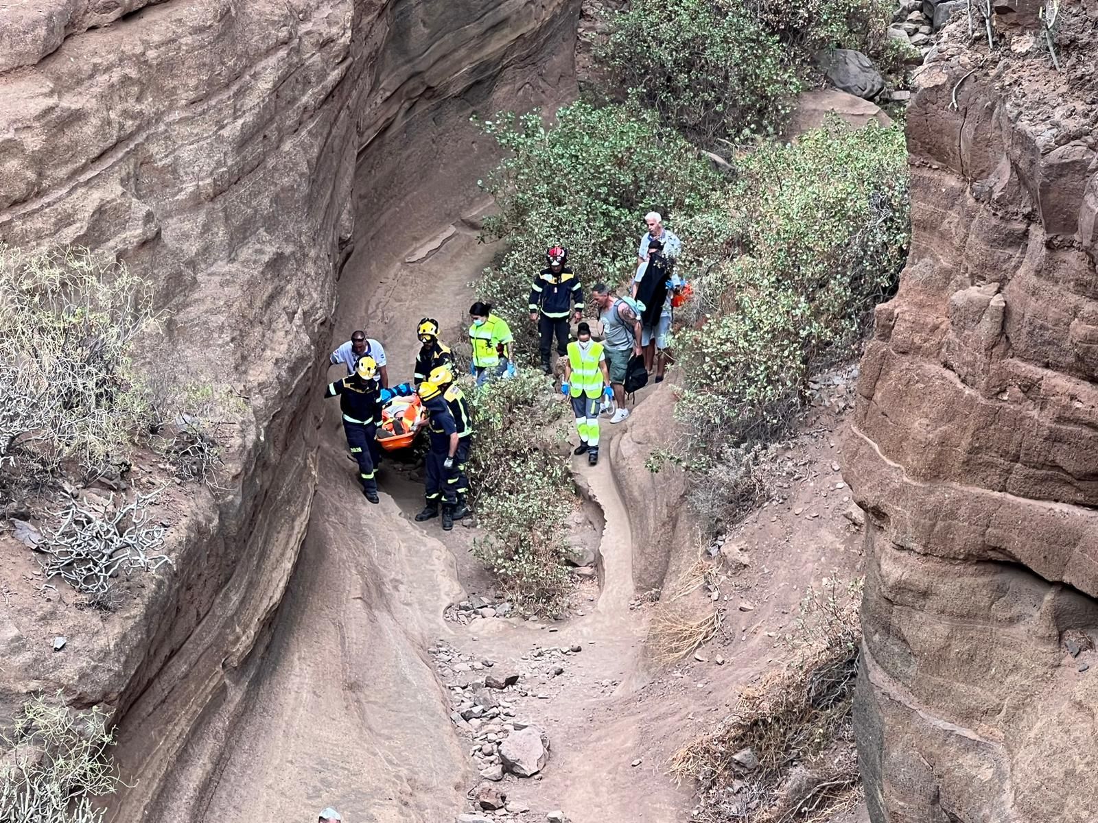 Un turista sufre una caída en el barranco de Las Vacas mientras sacaba una foto