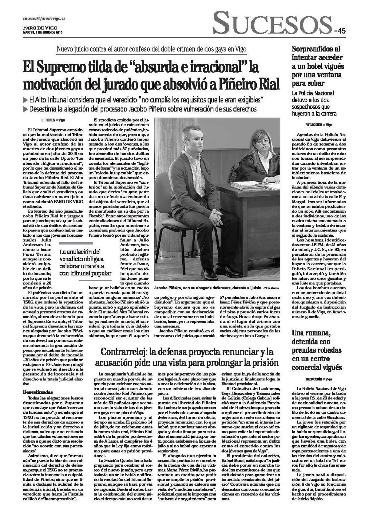 El asesino de Cangas, llegó a California