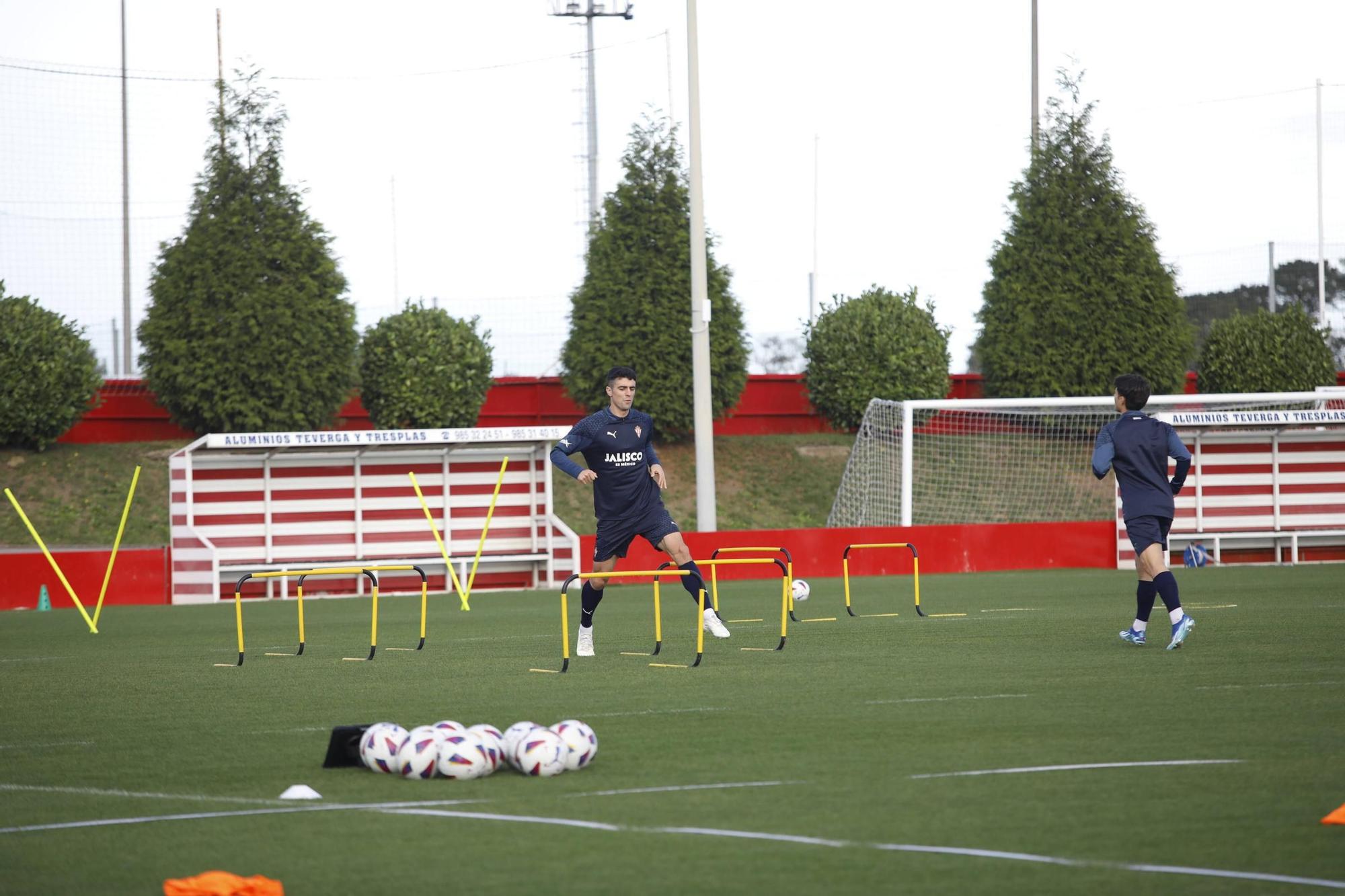 El Sporting vuelve a entrenar después de la victoria en Villareal (en imágenes)