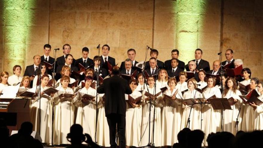 El «Coro Sacro Jerónimo Aguado» durante su actuación el pasado sábado