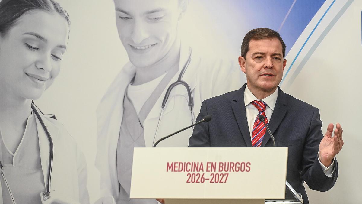 El presidente de la Junta, durante su intervención en Burgos.