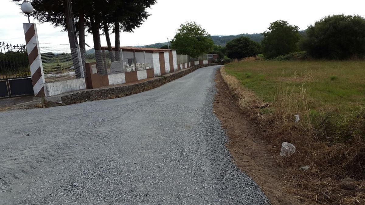 Vista de unas anteriores obras de acondicionamiento del camino de Pedrouzo, en Silleda.