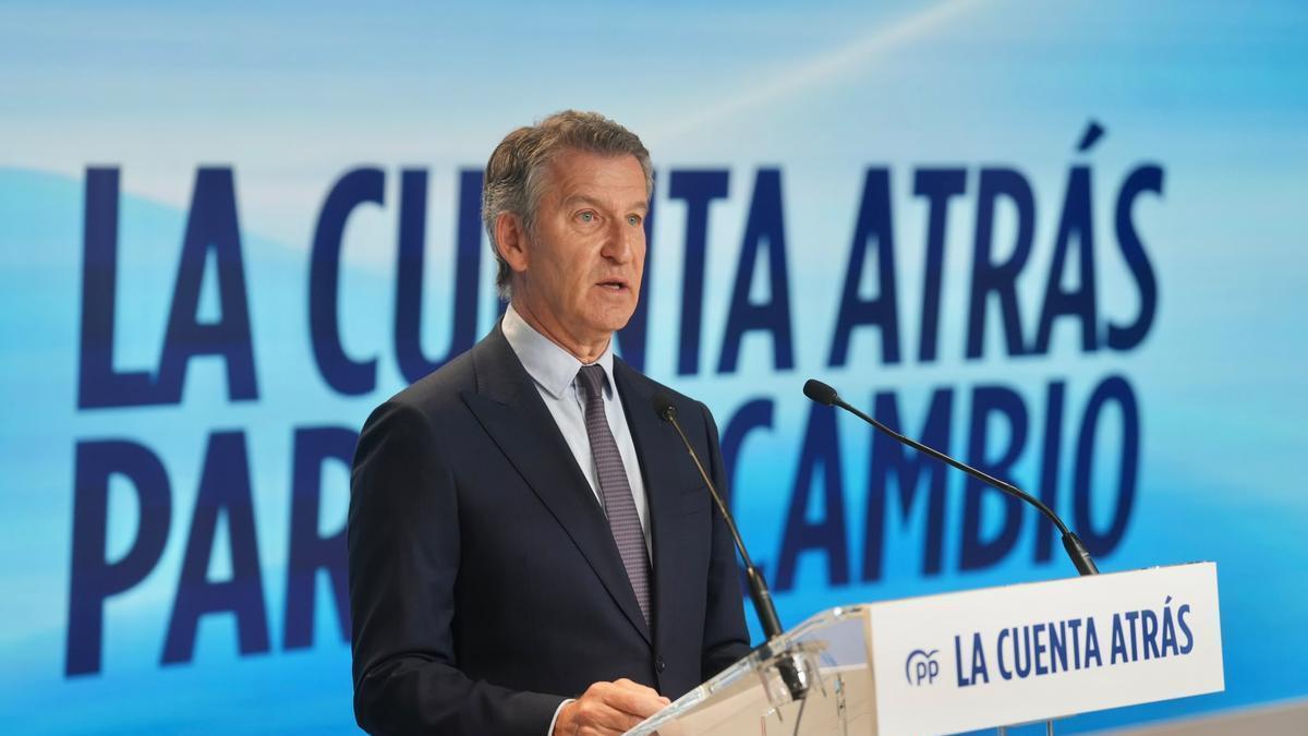 Feijóo señala a Sánchez como el "señor X" y activa "la cuenta atrás" del Gobierno dando por hecho su llegada a La Moncloa