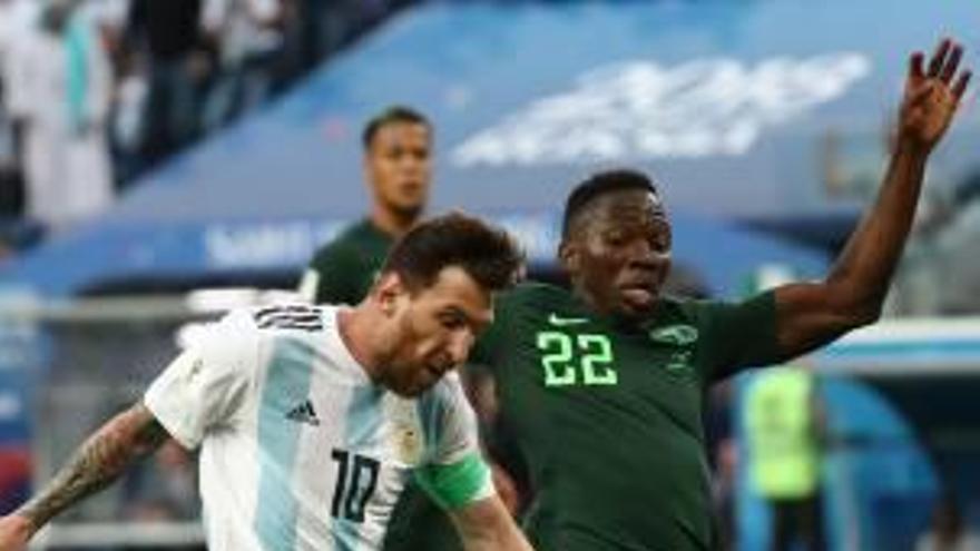 Messi durante el último Mundial ante Nigeria.