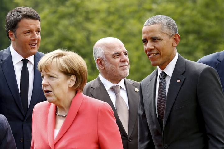 Obama se reúne con líderes europeos en la cumbre del G7 en el castillo de Elmau, en Kruen, Alemania.