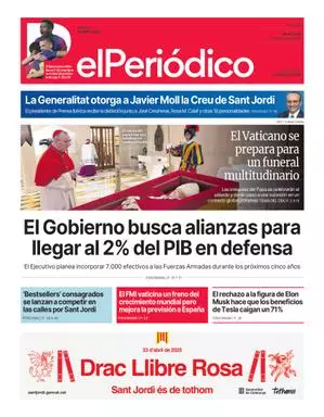 La portada de EL PERIÓDICO del 23 de abril de 2025